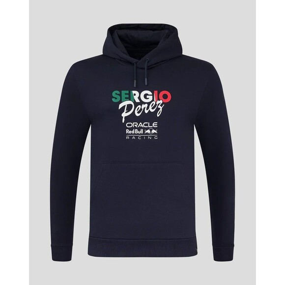 Oracle Red Bull Racing Sergio Perez Flag Overhead Hoodie Size XL Navy Blue NWT - Picture 1 of 3